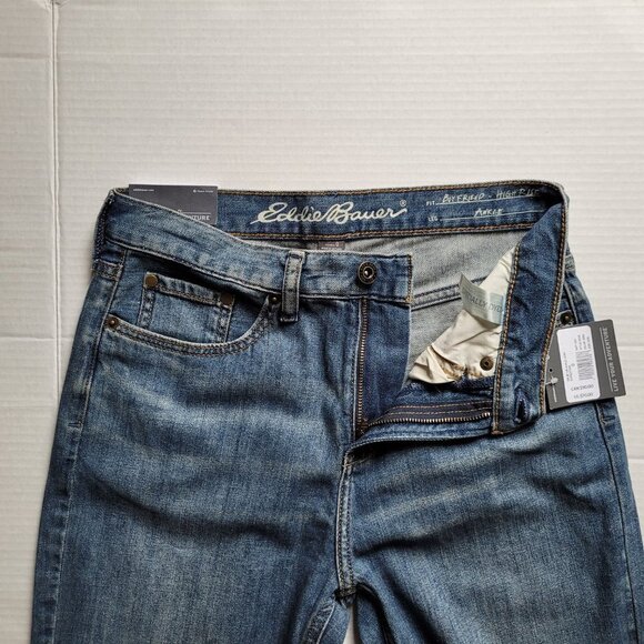 Eddie Bauer jeans Boyfriend high rise ankle stretch denim pants distressed new - Picture 6 of 16